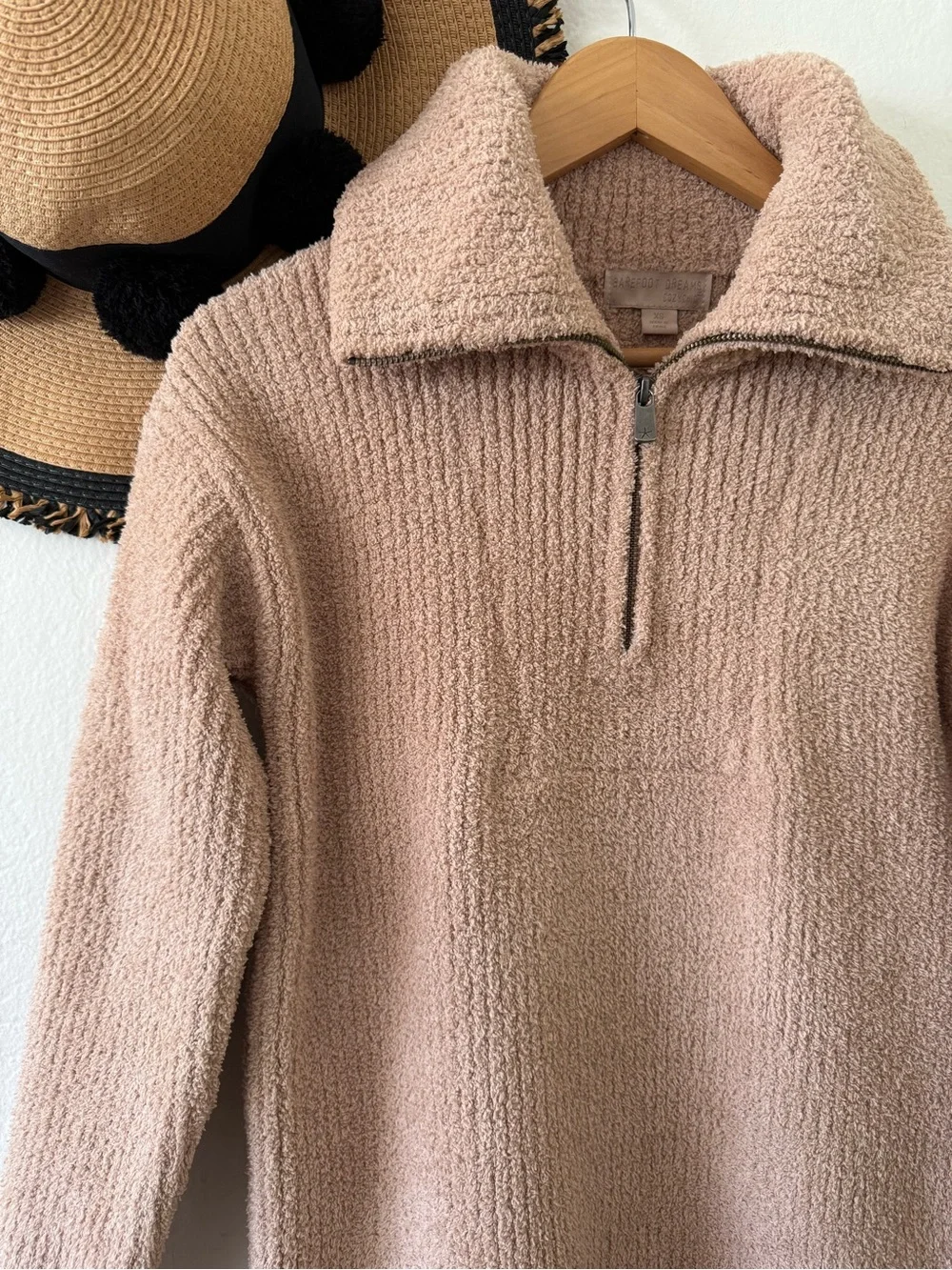 Barefoot Dreams CozyChic Fuzzy Half Zip Tunic Sweater Size XS